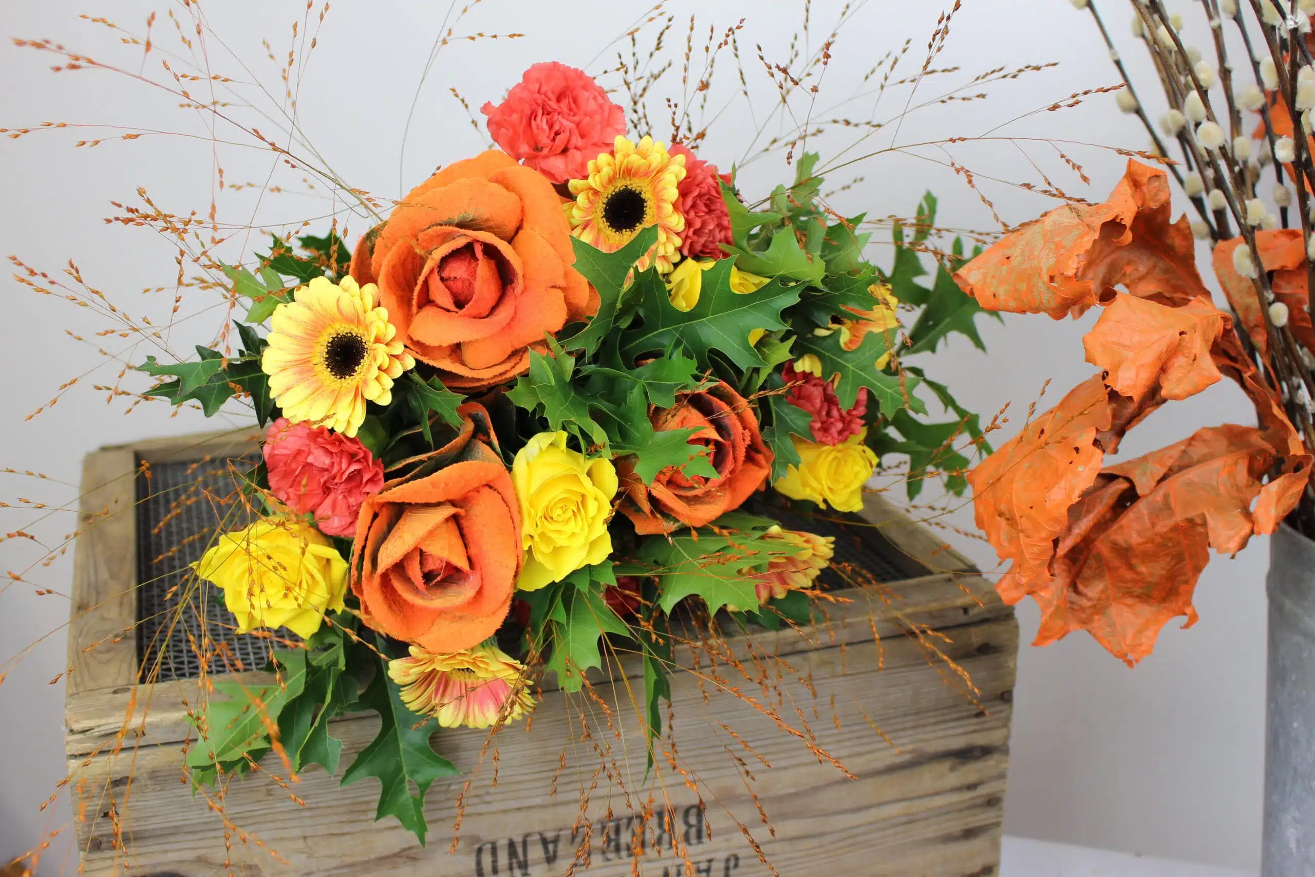 Bouquet Cueillette d'Automne orange et jaune