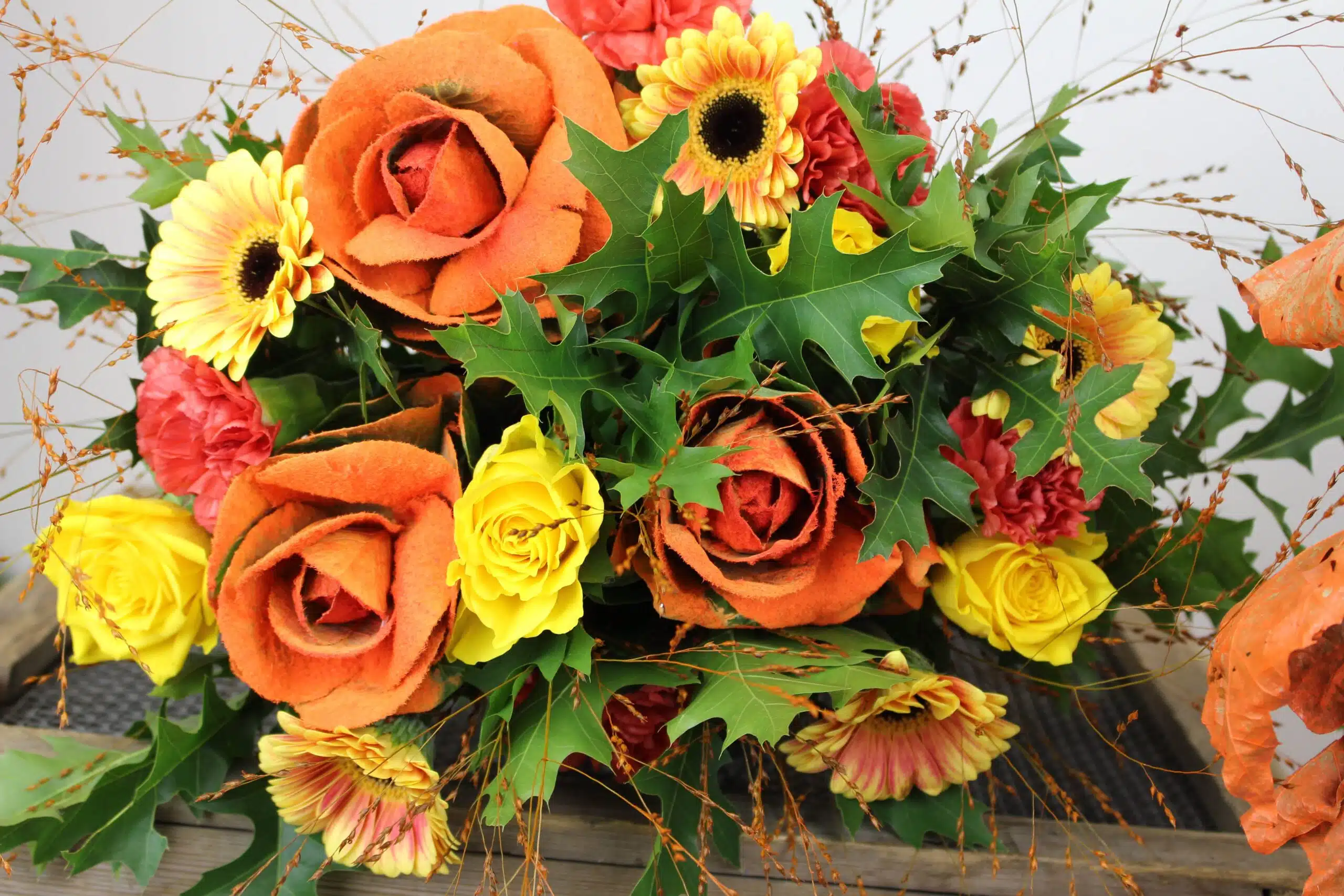 Bouquet Cueillette d'Automne orange et jaune