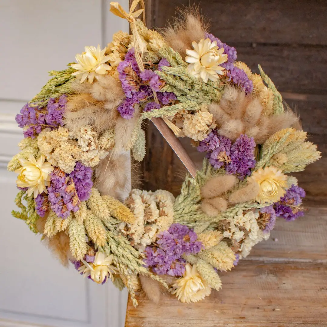 Couronne de fleurs séchées caroline