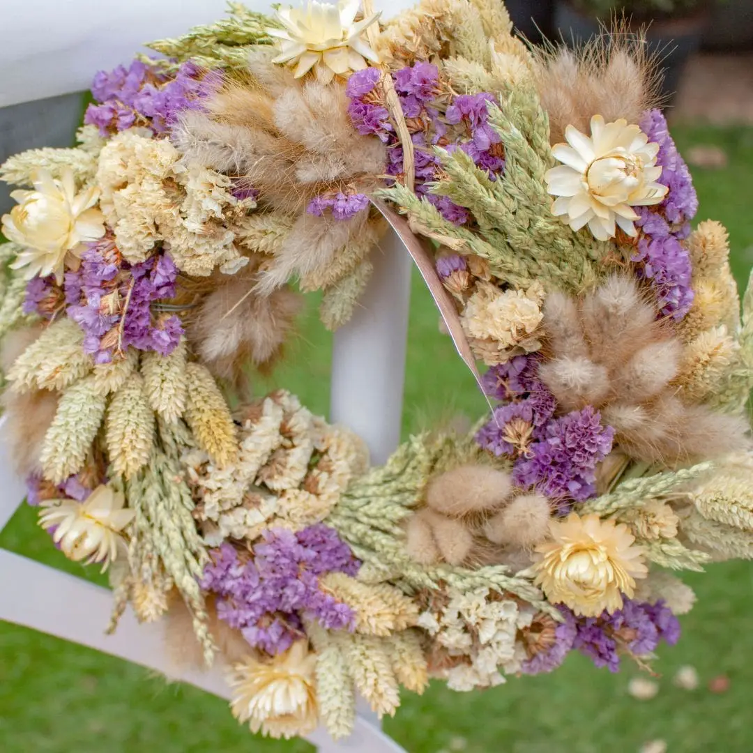 Couronne de fleurs séchées caroline