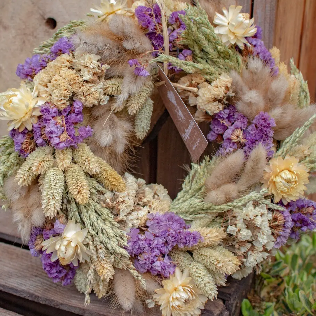 Couronne de fleurs séchées caroline