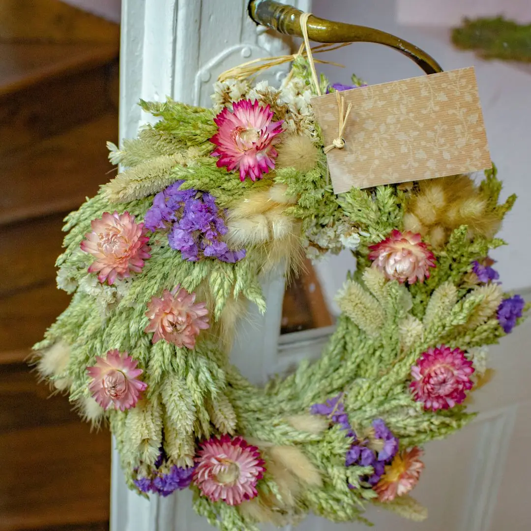 Couronne de fleurs séchées léa