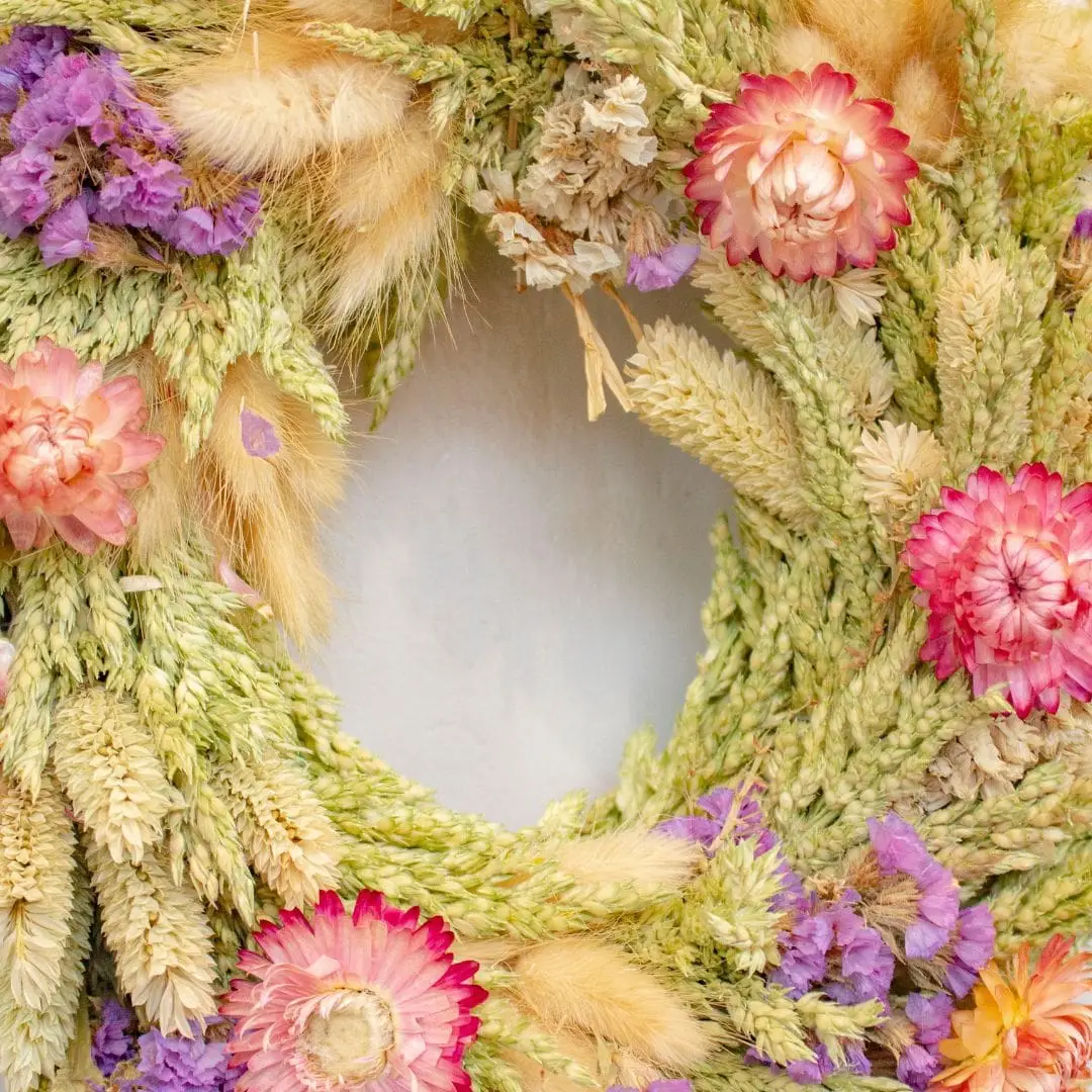 Couronne de fleurs séchées léa
