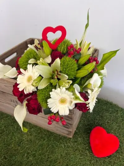 Bouquet fête des mères 2025 rouge et blanc
