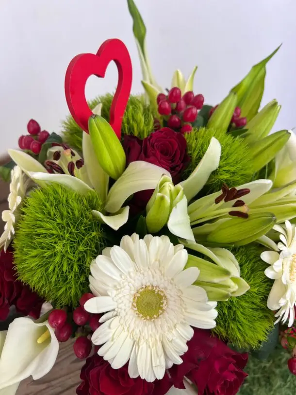 Bouquet fête des mères 2025 rouge et blanc