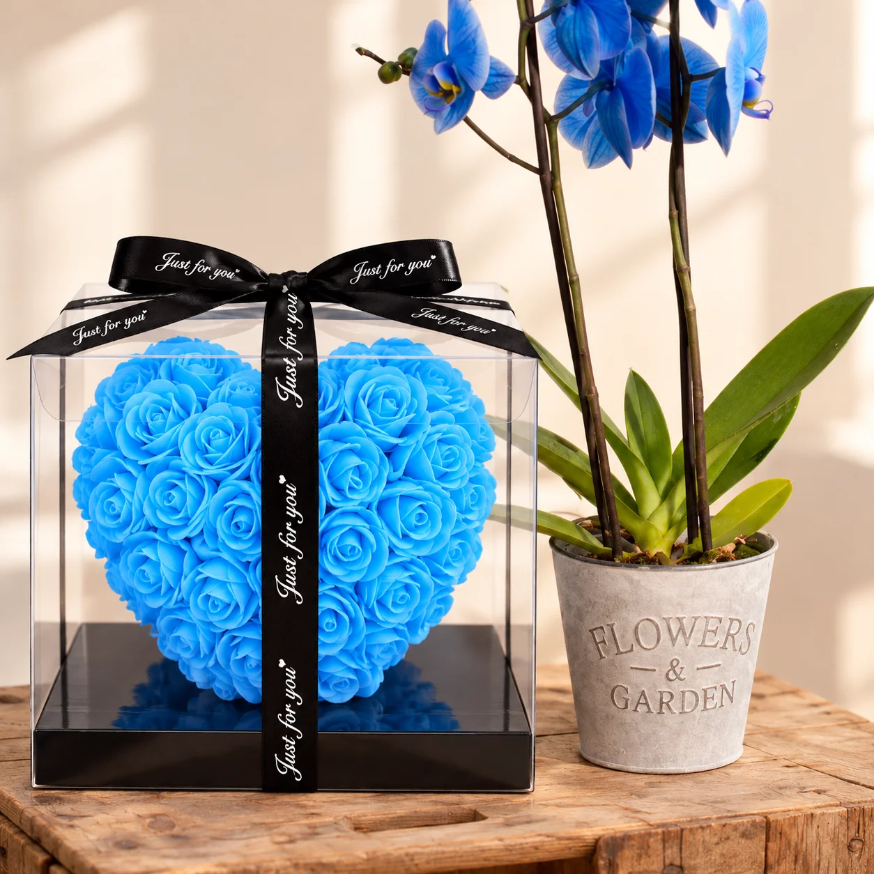 Pack Orchidée bleue et Cœur bleu — gros plan
