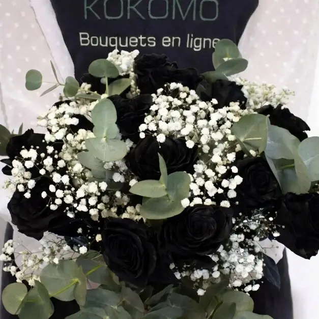 Bouquet Roses Noires – vue de détail